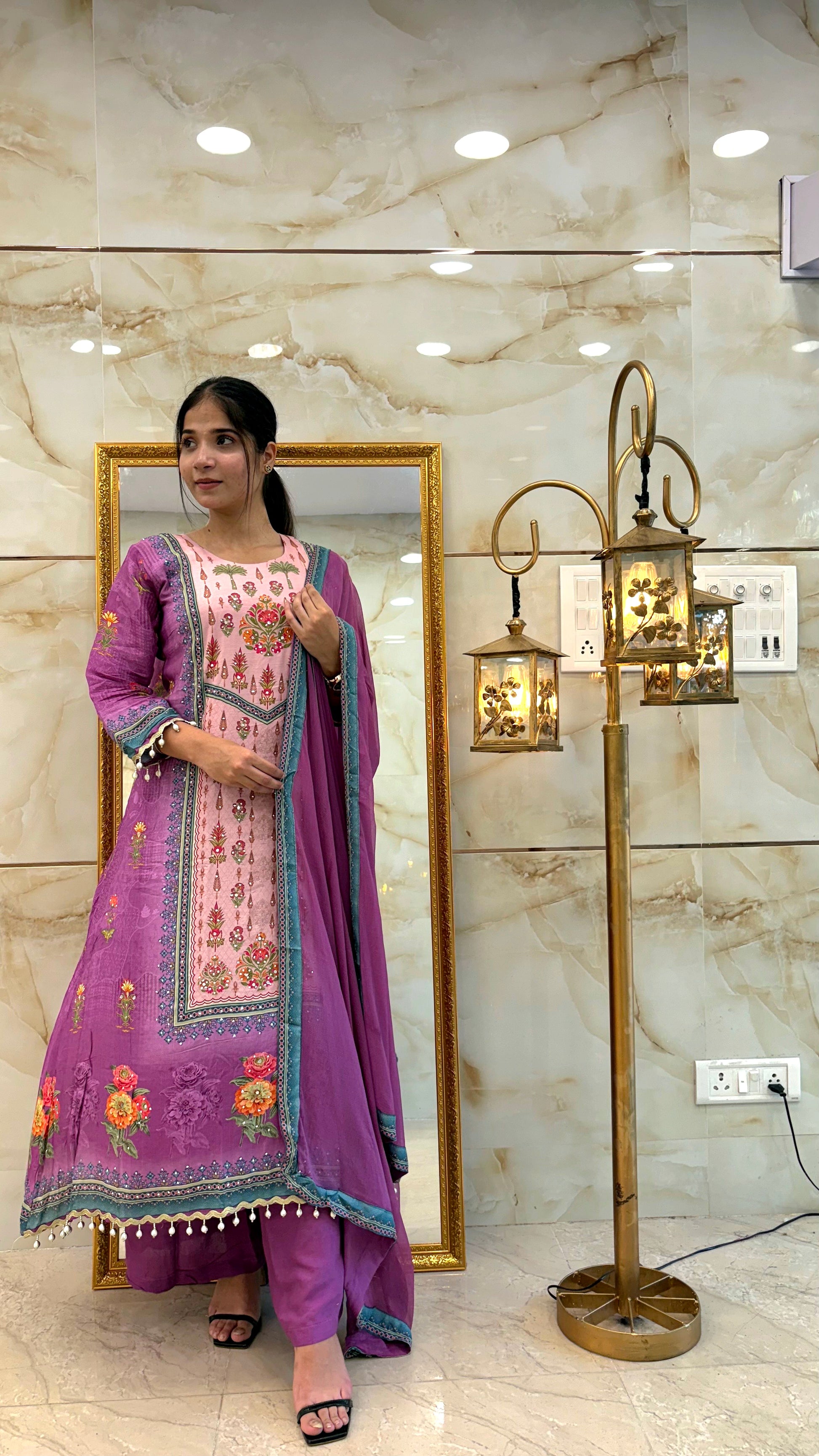 Masline : A Line Hand Work With Plazo