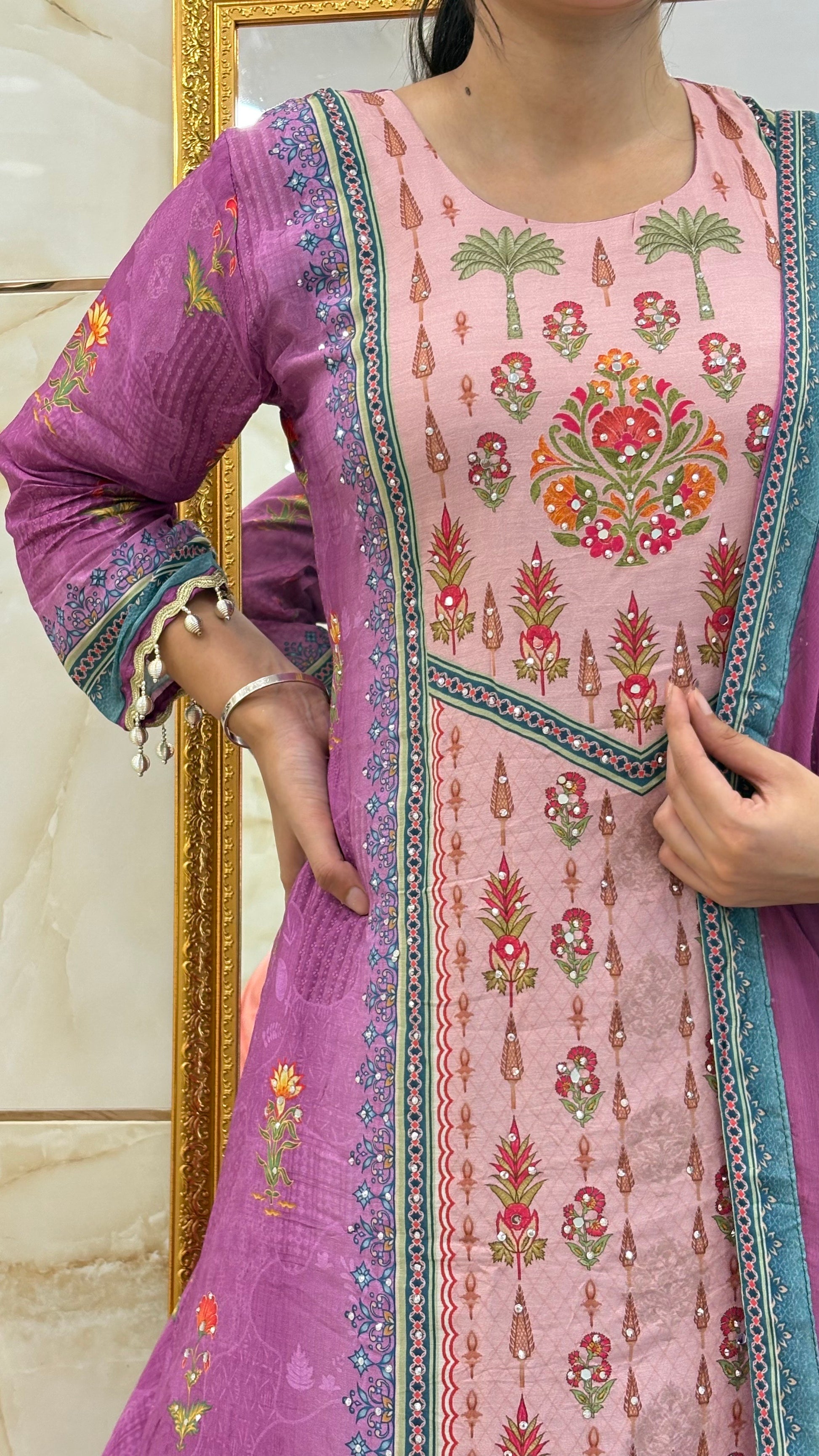 Masline : A Line Hand Work With Plazo